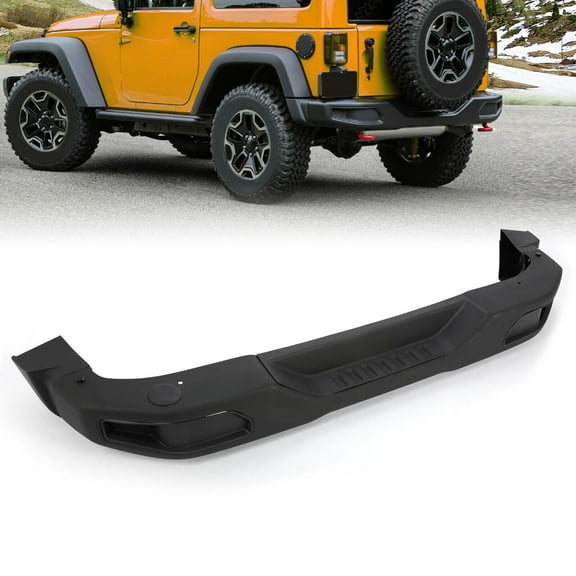 Kojem Rear Bumper Fit for 2007-2018 Jeep Wrangler JK 10th Anniversary Rubicon Edition Powder Coated Black