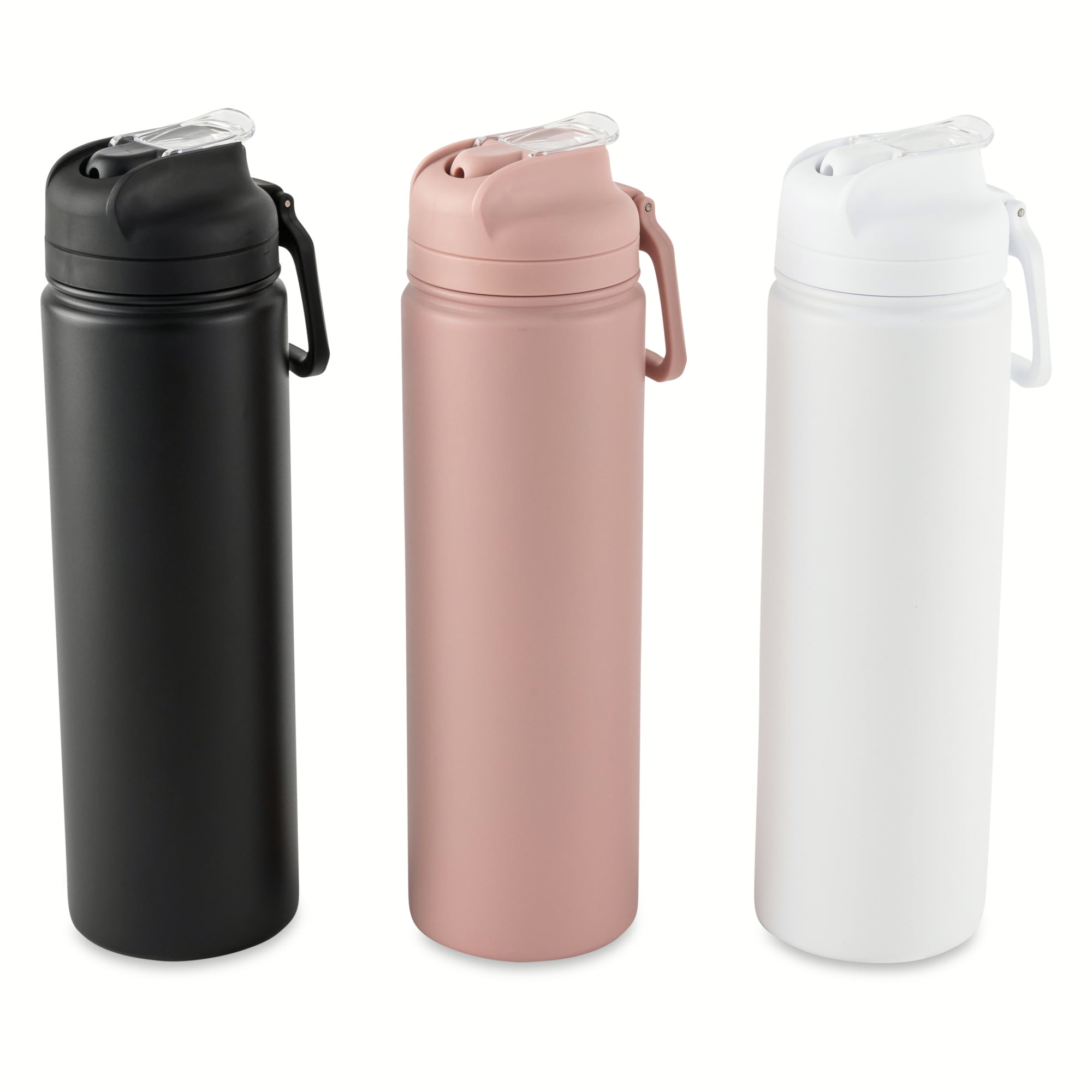 Mainstays 24 oz Stainless Steel Sip Water Bottle, Black