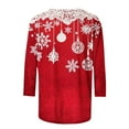 thumbnail image 3 of WXLWZYWL Christmas T-Shirts for Women Funny Snowflake Plus Size 3/4 Sleeve Tops Crewneck Vacation Pullover, 3 of 6