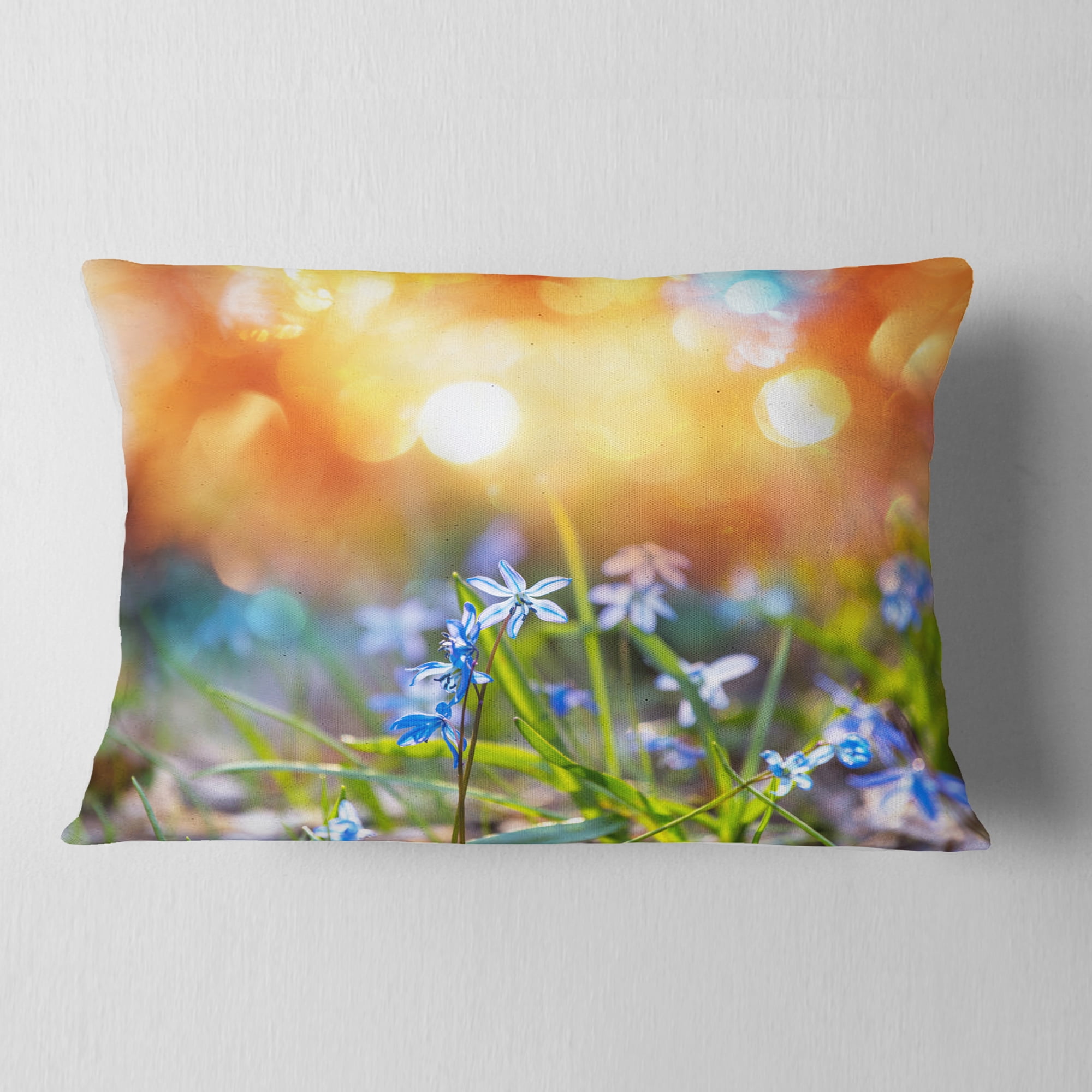 Designart 12" x 20" Yellow Polyester Throw Pillow