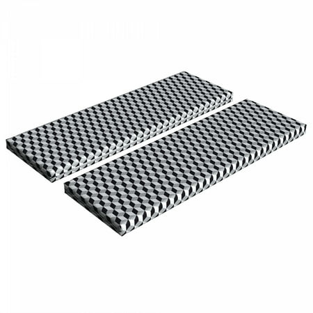 

Black and Grey Bench Cushion Set of 2 Geometric Squares Stacked Cubes in 3D Style Contemporary Design Standard Size Foam Pad and Decorative Cover Black and Pale Grey by Ambesonne