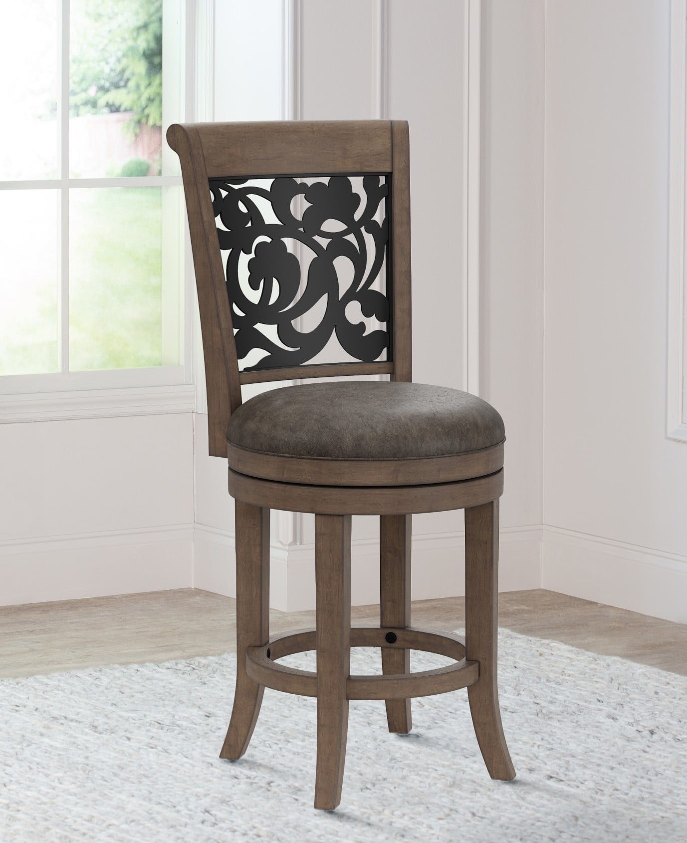 Hillsdale Furniture Bennington Wood Swivel Counter Height Stool with