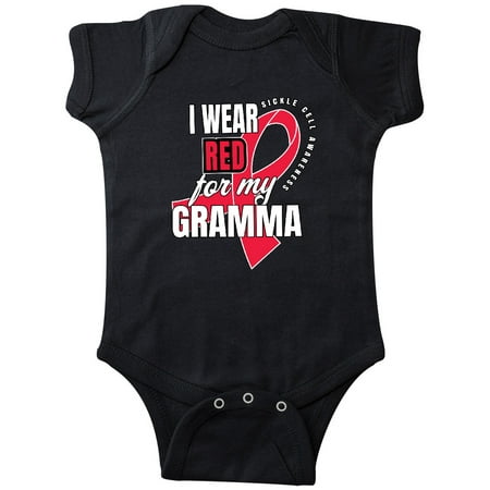 

Inktastic Sickle Cell Awareness I Wear Red For My Gramma Gift Baby Boy or Baby Girl Bodysuit
