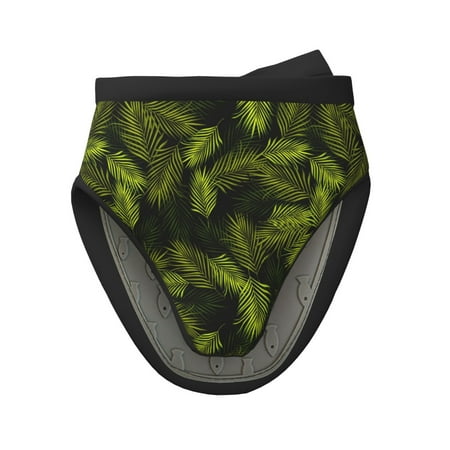 

Tebeau Tropical Palm Leaves Fern Leaf Print Short Oven Mitts Heat Resistant Silicone Kitchen Mini Oven Mitts Non-Slip Grip Surfaces and Hanging Loop Gloves