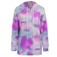 thumbnail image 4 of Tejiojio Womens Fall Plus Size Long Sleeve Tie-dye Sweatshirt Hooded Pullover Tops Shirt, 4 of 9
