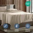thumbnail image 3 of Nestl Split King Sheet Sets, 1800 Series Deep Pocket 5 Piece, Luxury Soft Microfiber Bed Sheet Sets, BEIGE CREAM, 3 of 8