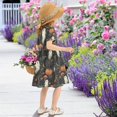 thumbnail image 5 of FORMRS Girls Short Sleeve Dress Summer Casual Round Neck A-line Beach Sundress, Sizes 2T-8T, Autumn Ghost Pattern, 5 of 8