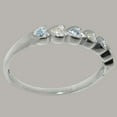 thumbnail image 4 of LBG British Made 14k White Gold Cultured Pearl & Aquamarine Womens Eternity Ring - 33 size options - Size 8.25, 4 of 9