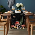 thumbnail image 2 of Mushrooms Black Table Runner - 90 Inch Long, Kitchen Dining Table Runner Dresser Scarves, Butterfly Botanical Country Plants Farmhouse Decor for Coffee Tables Wedding Party Banquet, 2 of 8