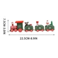 thumbnail image 5 of Green Christmas Wooden Mini Train Tabletop Ornament, 4-Car Connected Train Decor with Snowman Bear Figurines for Xmas Home Mantel & Table Decor, 5 of 6