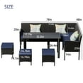 thumbnail image 2 of YIORTWO 7-Piece Outdoor Patio Furniture Set for Small Spaces, All-Weather Wicker Sectional with Tempered Glass Table & Waterproof Cushions, Dark Blue, 2 of 7