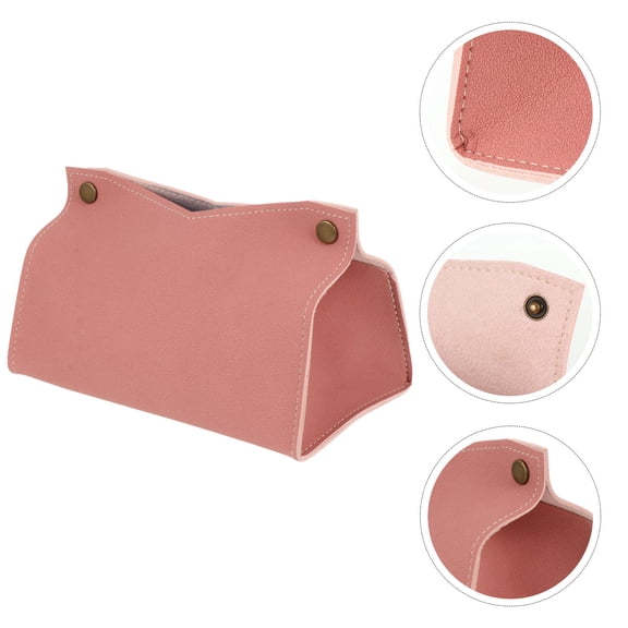 WORGEOUS Pink Leather Tissue Box for Storage Stylish and Lightweight Easy to Carry Creative Design for Home