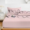 thumbnail image 6 of Twin XL Size Fitted Sheet Set - Pink Halloween 2 Piece Bedding Sets 16" Deep Pocket Fitted Sheet with 1 Pillowcases, Funny Ghost Cute Cartoon Spooky Brushed Microfiber Hotel Luxury Bed Sheets, 6 of 9