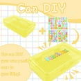 thumbnail image 4 of Yellow Pencil Case, Pencil Box, Crayon Box, Clear Pencil Case, Plastic Pencil Case Aesthetic, Hard Pencil Case with Stickers,Stackable Storage Box Pencil Case for Girls,Large Plastic Pencil Box 1 Pack, 4 of 7