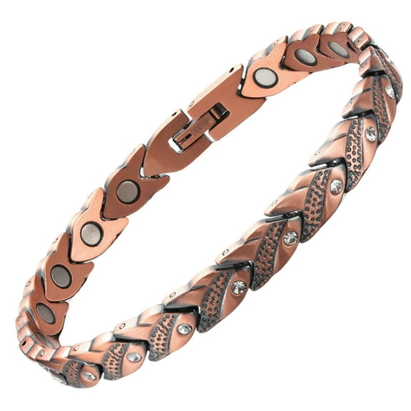 Vagzen Pure Copper Magnetic Bracelet for Men, Fashion Jewelry Gifts, Length 8.66″