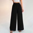 thumbnail image 7 of Endives Linen Pants Women Solid Color Spring Summer Loose High Waist Straight Leg Pant Casual Pants Wide Leg Pants For Women, 7 of 7