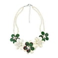 thumbnail image 1 of Elegant Bouquet Seashell, Pearl, and Green Quartz Statement Necklace, 1 of 4