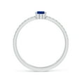 thumbnail image 2 of ANGARA Natural Oval Sapphire Parallel Split Shank Ring with Accents in 14K White Gold for Women (Size-6x4mm) | September Birthstone, Anniversary, Jewelry Gift for Women | Natural Blue Sapphire Ring, 2 of 9