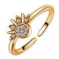 thumbnail image 4 of GKNET Sparkling Moon Sun Adjustable Ring For Women Stackable Finger Ring Delicate Jewelry Gift-A4, 4 of 9