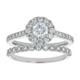 thumbnail image 2 of 14K White Gold 1-1/4 cttw. Certified Round-cut Diamonds Vintage Bridal Set by Hollywood Hills Jewelers, 2 of 6