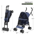 thumbnail image 2 of Compact 4-Wheels Pet Stroller, Lightweight Foldable Dog Jogging Stroller with Rear Storage and Mesh Window for Medium Dog, Cats up to 22lbs, Navy Blue, 2 of 5