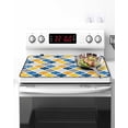 thumbnail image 2 of Stove Top Covers for Electric Stove, Yellow Blue Morocco Pattern Kitchen Glass Ceramic Electric Cooktop Covers 31''x24'', Modern Moroccan Geometric HeatResistant Oven/Countertop/Dishwasher Protector, 2 of 3