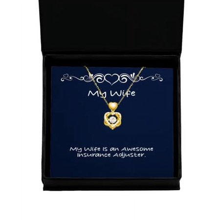 amangny Unique Idea Wife Gifts, My Wife is an Awesome Insurance Adjuster, Sarcasm Holiday Heart Knot Gold Necklace Gifts, Hanukkah Gifts, Kwanzaa Gifts, Birthday Gifts, Wedding Gifts,