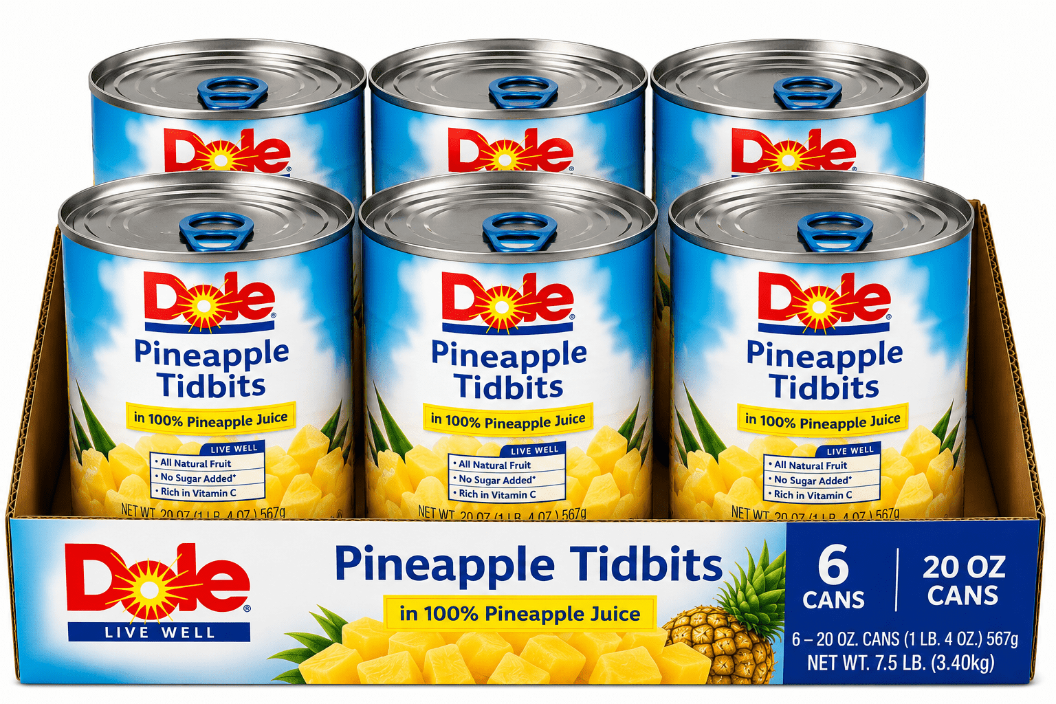 Price/Case)Dole In Light Syrup Pizza Tidbit Pineapple 29 Ounce Can