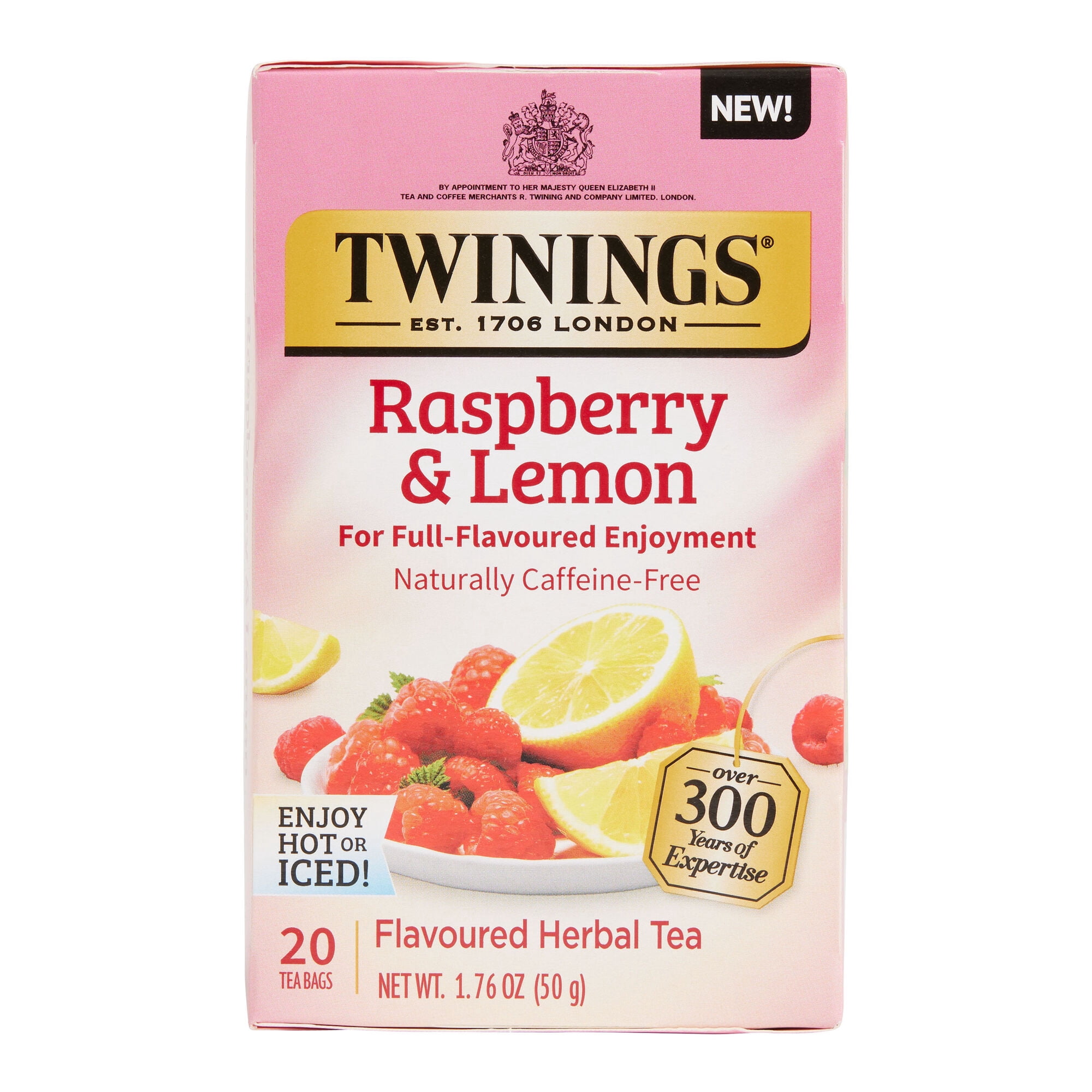 Twinings Raspberry And Lemon Herbal Tea 1.76 oz. - Walmart.com