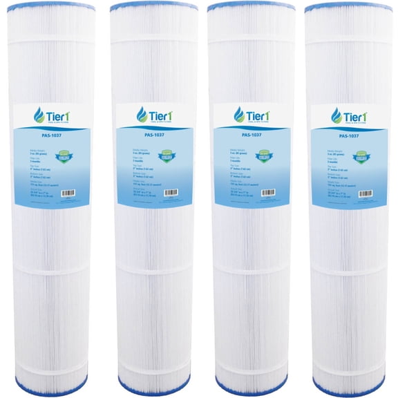 Tier1 Pool & Spa Filter Cartridge 4-pk | Replacement for Hayward C5025, CX1280XRE, Filbur FC-1227, Pleatco PA131, Unicel C-7494 and More | 131 sq ft Pleated Fabric Filter