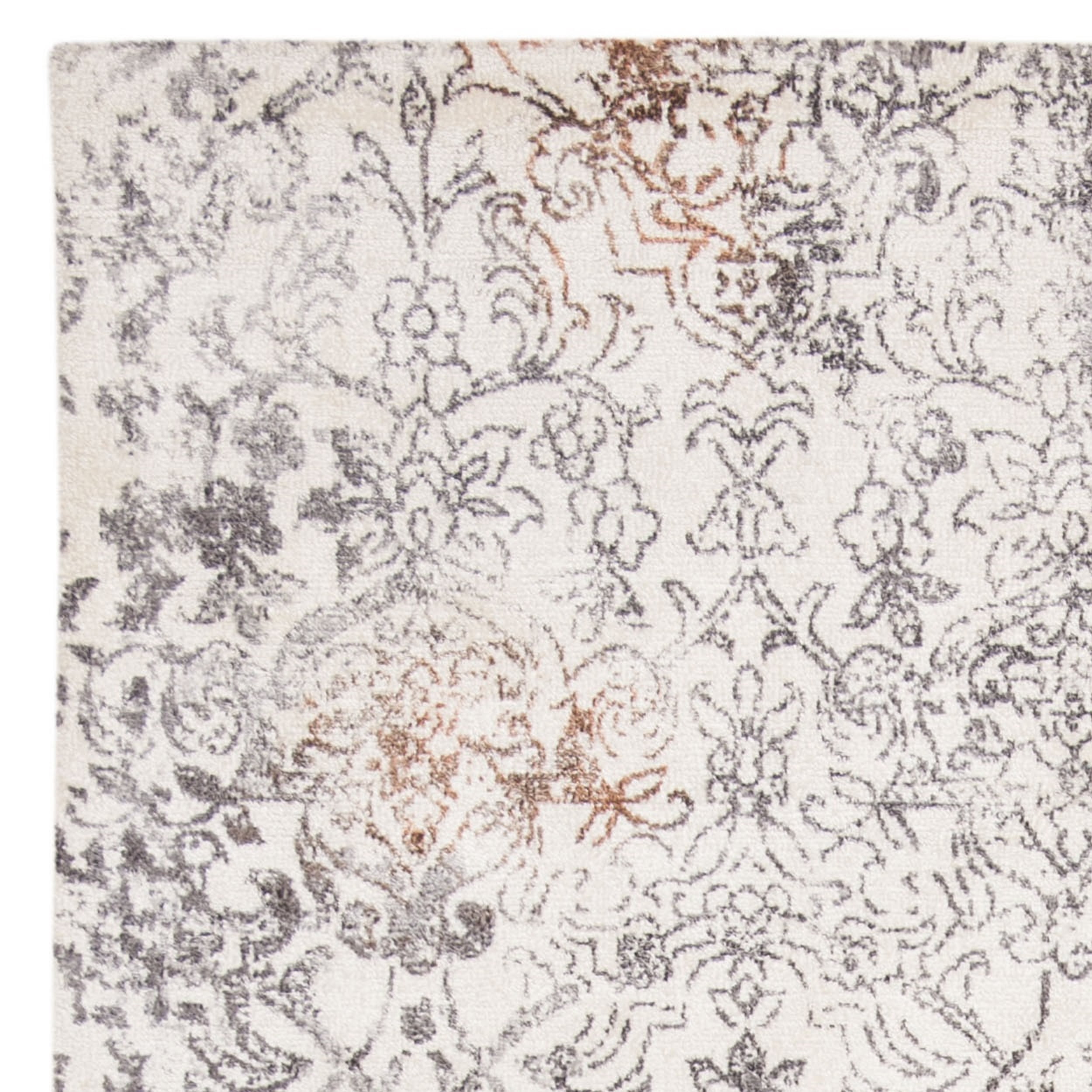 SAFAVIEH Expression Braiden Abstract Area Rug, Ivory/Grey, 6' x 9'