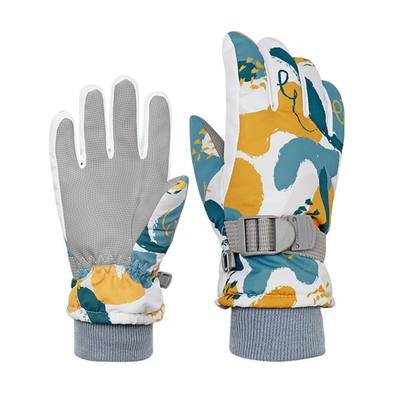 AURORA TRADE 1 Pair Kids Ski Gloves Cartoon Pattern Full Fingers Waterproof Boys Girls Child Winter Snowboard Riding Gloves for Outdoor