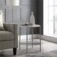 thumbnail image 2 of 20 inch Round Side Table with White Faux Marble and Chrome Legs, 2 of 5