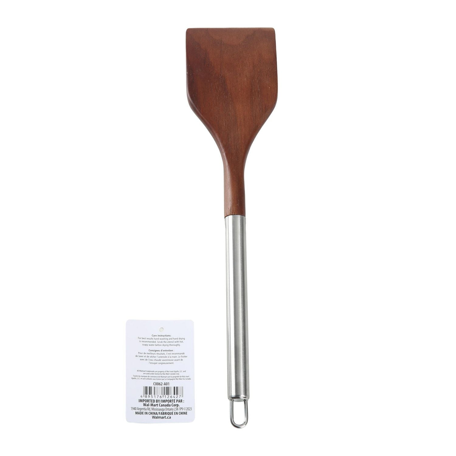 Mainstays Acacia Wood and Stainless Steel Solid Turner, Mainstays Wood and Stainless Steel Turner