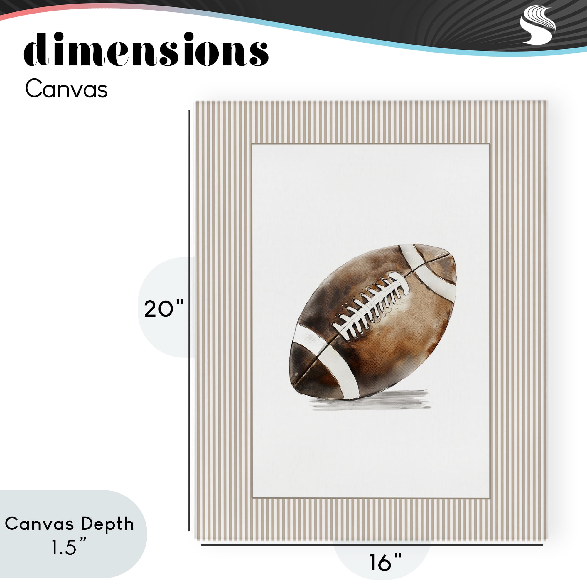 Stupell Industries Vintage Sports Football Canvas Wall Art, design by Christine Simpson Art