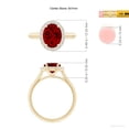 thumbnail image 5 of ANGARA Lab Grown 2 Ct Oval Ruby Halo Engagement Ring for Women in 14K Yellow Gold (Size-9x7mm) | July Birthstone, Birthday, Anniversary, Jewelry Gift for Women | Lab-Grown Ruby Ring, 5 of 8