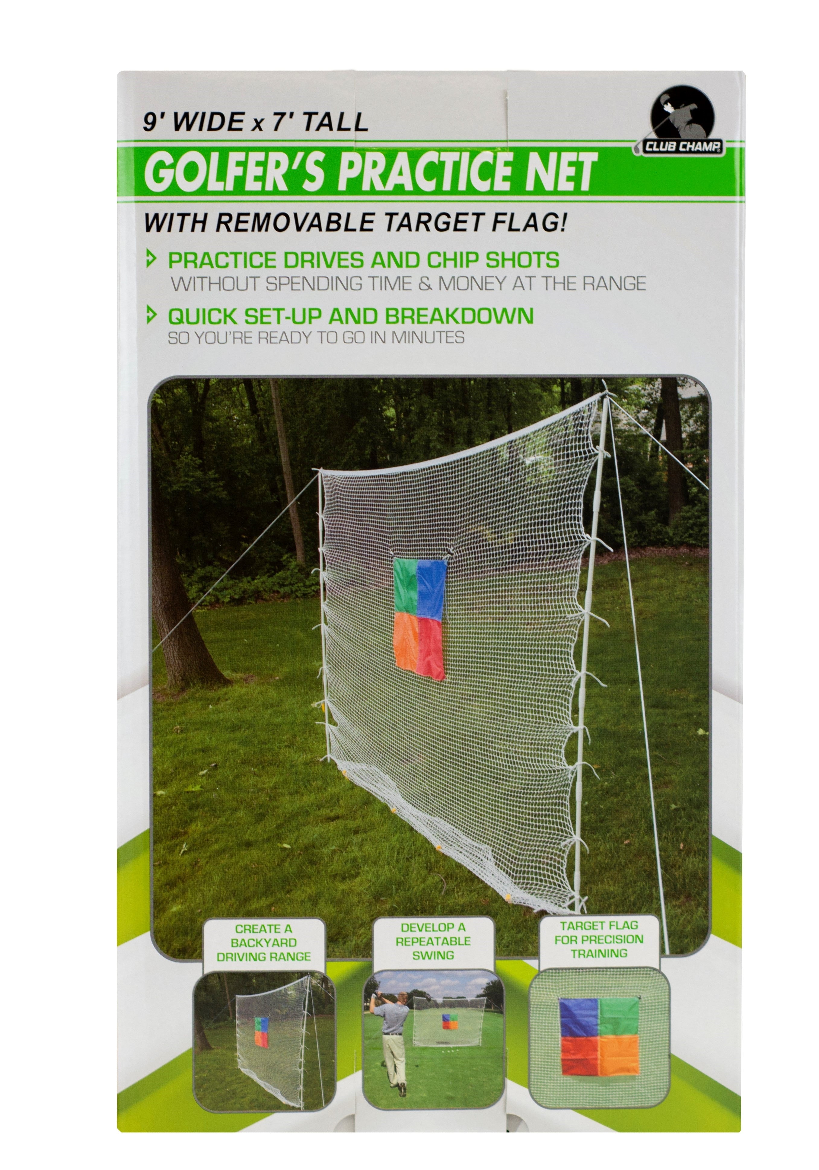 Athletic Works Premium Nylon Golfers Practice Net with Target Flag - 9x7 Feet