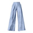 thumbnail image 4 of Tittly Sweatpants Women Lounge Pants Women Womens Cotton Casual Loose Pants Comfy Work Pants With Pockets Elastic High Waist Paper Bag Drawstring Pants Baggy Pants Wide Leg Pants Woman Blue XXL, 4 of 4