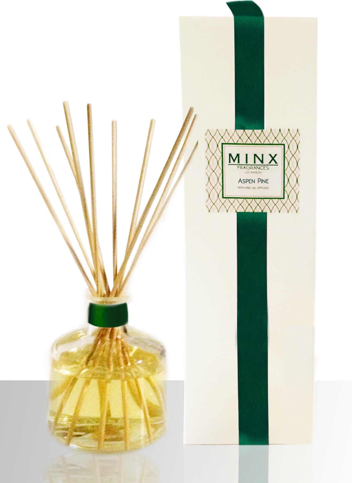 MINX Fragrances Aspen Pine Tree Scented Essential Oil Aromatherapy Reed Diffuser Set, 4.75 oz