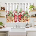 thumbnail image 2 of Christmas Kitchen Curtains Window Panels, Winter Snowflakes Cup Pine Needles Berry Insulated Window Treatment Curtain, Grommet Curtains for Bedroom/Living Room/Bathroom, 2 Piece 52"Wx72"L, 2 of 8
