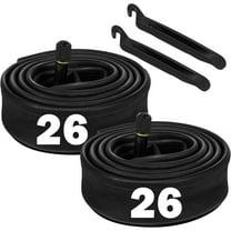 LotFancy 2Pcs 26 x 2.125/2.35/2.40 Bike Inner Tubes for Mountain Bike, 32mm Schrader Valve, 2 Tire Levers