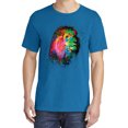 thumbnail image 2 of Wild Bobby, Lion Paint Art Splatter, Animal Lover, Garment-Dyed Washed Look Short Sleeve T-Shirt, Cobalt, X-Large, 2 of 3