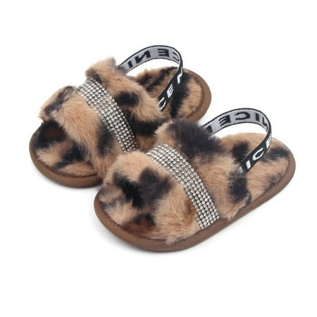 

Final Clear Out! Summer Newborn Baby Girls ry Rhinestone Sandals Soft Sole Crib Warm Fuzzy Shoes Infant Toddler Sandal First Walker Baby Shoes