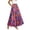 Purple, variant on Womens Long Skirt High Waist Elastic Flowy Bohemian Skirt with Pockets Floral Print Purple L