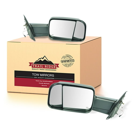 Trail Ridge Towing Mirror Power Heated Signal Textured Black Pair for Dodge Ram TR00140