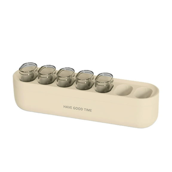 Weekly Pill Organizer with 7 Compartments, Portable Travel Pill Case for Medications and Supplements, Moisture-Proof Pill Box ( Beige )