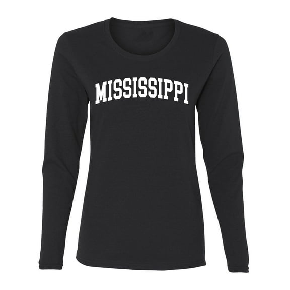 Wild Bobby State of Mississippi College Style Women Graphic Long Sleeve Tee