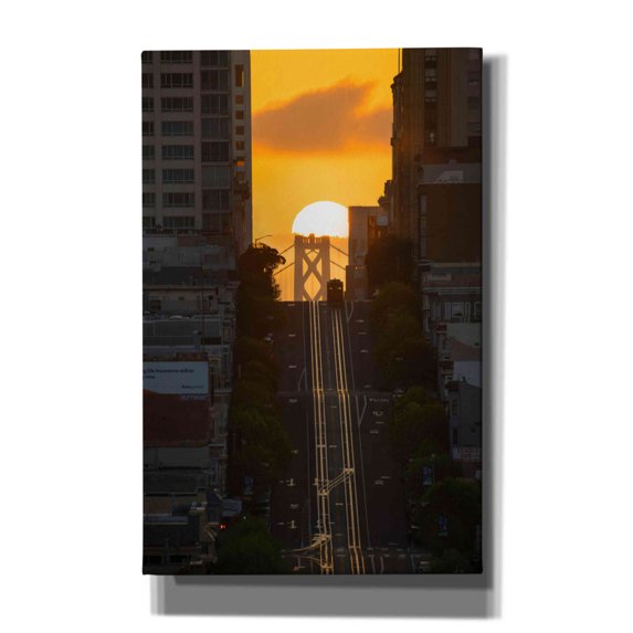 Epic Graffiti 'Lombard Street Cable Car' by Bruce Getty, Giclee Canvas Wall Art, 26"x40"