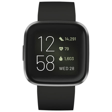 Fitbit Versa 2 Health & Fitness Smartwatch - Black/Carbon Aluminum
