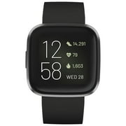 Fitbit Versa 2 Health & Fitness Smartwatch - Black/Carbon Aluminum